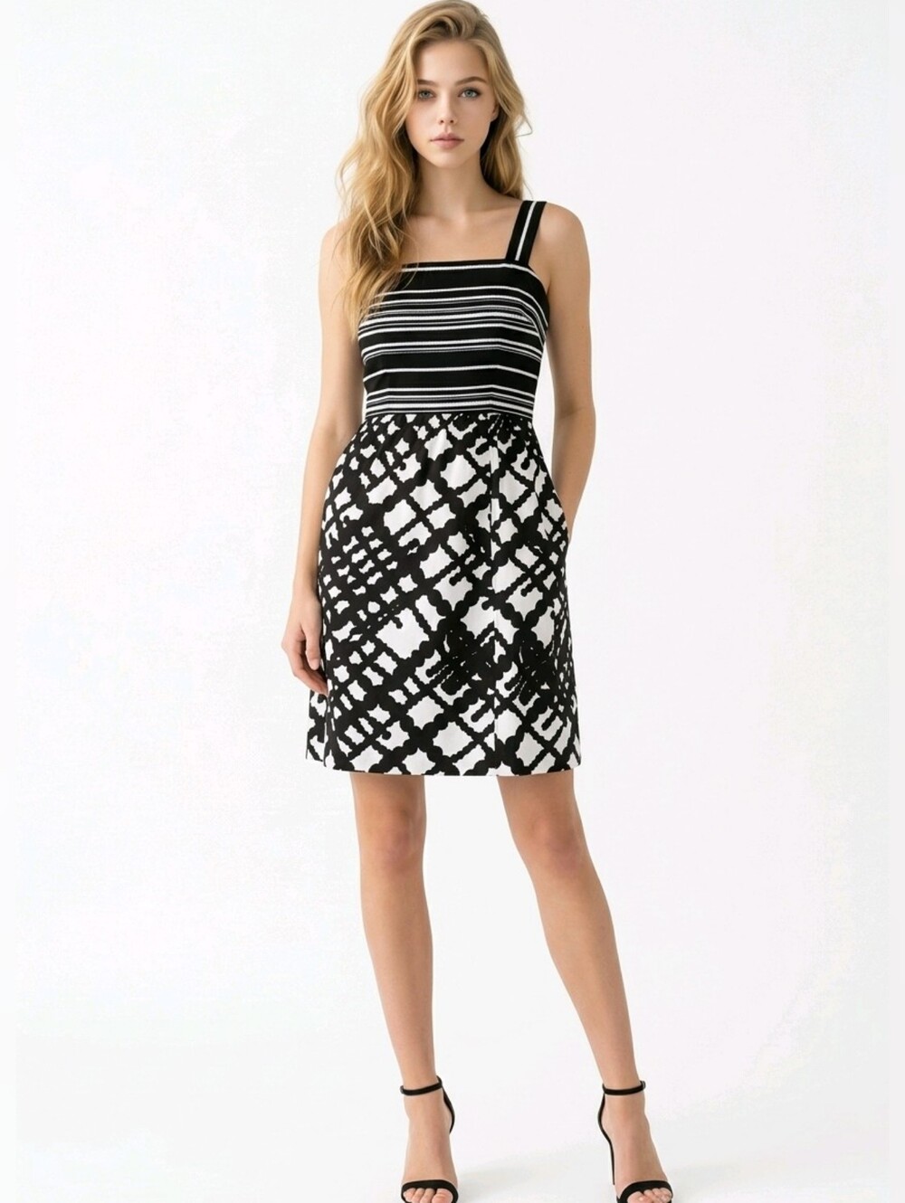 David Meister Sleeveless Belted Dress
